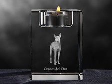 Cirneco Dell'Etna, Candelabro In Cristallo Con Cane, Crystal Animals DE