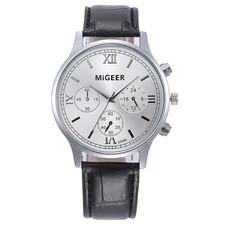 MIGEER CLASSICO originale cinturino pelle orologio uomo fashion casual quarzo