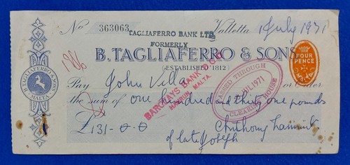 1971 malta tagliaferro - malta,, b.