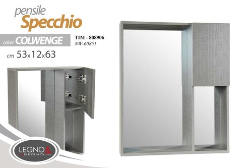 Specchio bagno parete grigio - specchio,