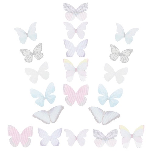 Pcs farfalle finte organza - 20,