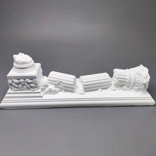 Scultura a colonna romana rotta fatta a mano - Statua d'arte classica...