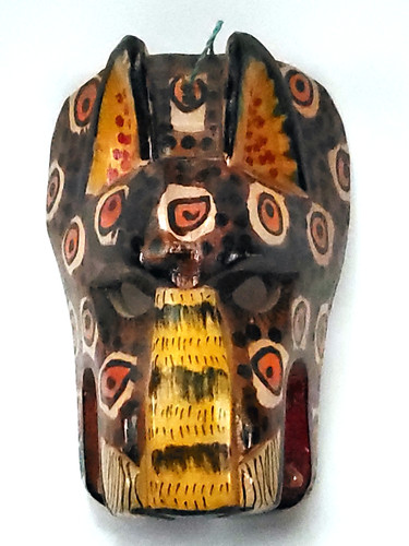 Maschera danza giaguaro legno