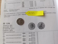 moneta da 50 lire del 1993 gambo corto