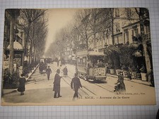 Cartolina Nice Avenue de la Gare Ed. Giletta  (1909) tram CB420 Postcard *
