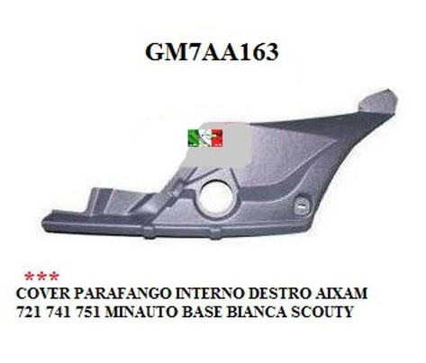 Cover parafango interno - parafango, dx