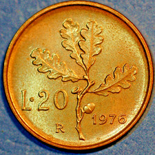 Italy 20 Lire 1976 KM# 97.2