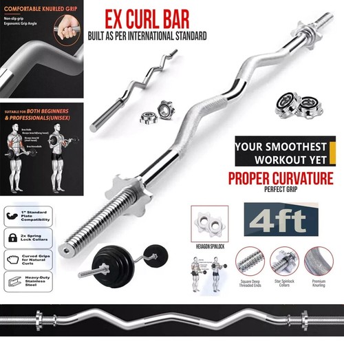 4ft curl spinlock barbell - ez,