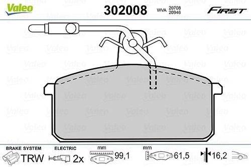 Kit pastiglie freno valeo - kit,