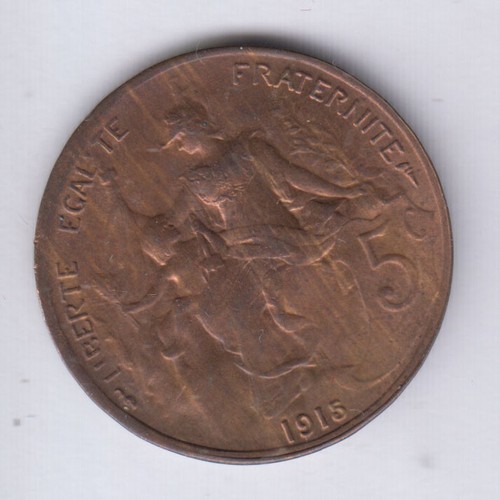 Francia centesimi 1915 rame - francia, 5