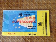BIGLIETTO/TICKET  FINALE  ANDATA di SUPERCOPPA EUROPEA PARMA-MILAN 12/01/1994 