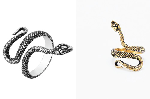 Anello acciaio inox snake - anello,