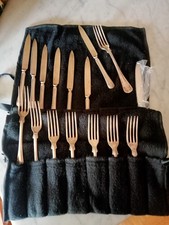 Posate per dolce placca argento rari punzoni svedese e tedesco prima novecento 