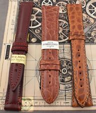 NOS Cinturino per Orologio Pelle Cocco Autentico Morellato Cuoio Inglese Vintage