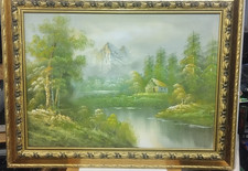 60's - UMBERTO LILLONI  OLIO SU TELA CON CORNICE 2 - PAESAGGIO MONTANO - 66X85CM