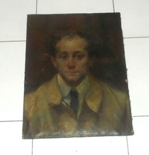 Quadro olio tela GIUSEPPE MALDARELLI Ritratto di giovane borghese 39x52 