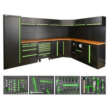 Set Di Mobili Officina Garage Modulari(43 PEZZI) Con  Estensione  Angolare Jbm