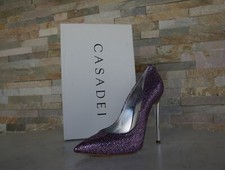 Casadei decolte tacco alto glitter viola
