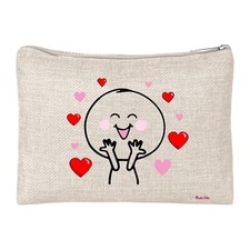 pochette bustina porta oggetti disegno cuore rosso cuori idea regalo innamorati