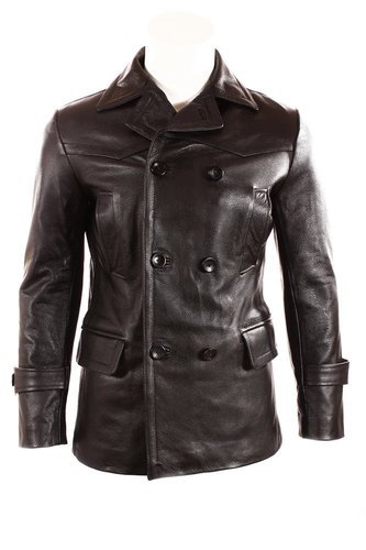 Giacca cappotto pelle - giacca/cappotto, nero