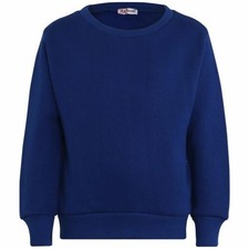 Bambini Unisex Blu Reale Maglione Tinta Unita Scout Scuola Uniforme Cardi Felpa