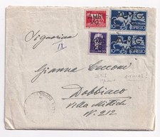 1946 - VALORI AMG-VG SU LETTERA PRIMO GIORNO CAMBIO TARIFFA