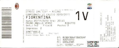 Biglietto stadio san - biglietto, siro