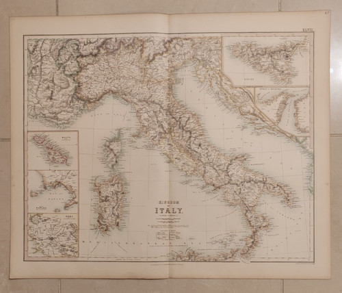 Antica mappa regno italia - antica,