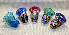 Come nuovo! Cenedese VETRI MURANO Bicchiere da Colpo Se di 5, Rainbow Swirls Multi, Alto 2,75”