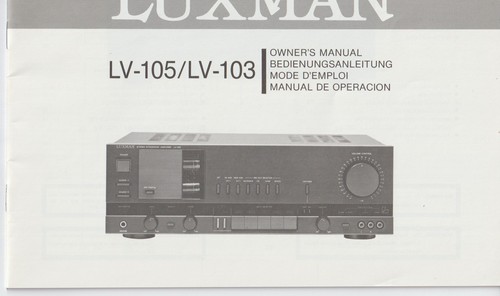 Manuale proprietario luxman - manuale,