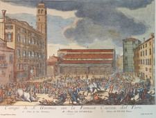 Venezia ITALIA Stampa Campo di S. Geremia con la famosa Caccia del Toro Lovisa