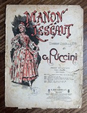 G. Puccini - Manon Lescaut - Pezzi Staccati Canto e Piano - G. Ricordi & C. 1893