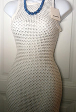 ABITO SANDRO ANTHROPOLOGIE BEIGE STRASS XS 34 GUCCI VERSACE nuovo con etichette