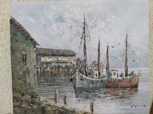 Tableau huile sur toile - sur,