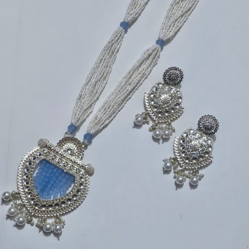 Collana lunga malla con - malla, perle