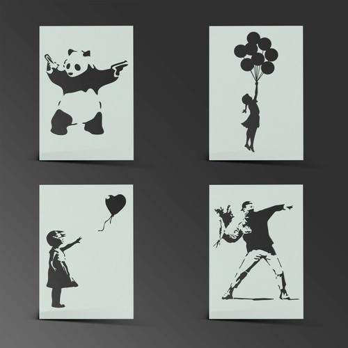 Banksy stencil mylar foglio - stencil,