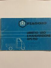 Libretto Uso E Manutenzione  Ape50 Avviamento Elettrico Piaggio Apecar
