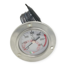 TERMOMETRO PER FORNO BARBECUE PIROMETRO 0-600 °C CAPILLARE 1,5 MT