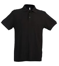 Polo nera taglia XXL manica corta da lavoro 100% cotone nero piquet nuova maglia