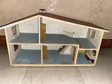 Vintage Lundby Sweden 1970s Doll House Red Roof blue 1:16 3/4 Scale 2 Story