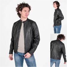 Giacca ecopelle uomo Giubbotto primavera Giubbino leggero Slim pelle moto Biker