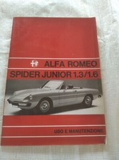 ALFA ROMEO Spider  Junior 1.3 1.6  Manuale USO MANUTENZIONE originale