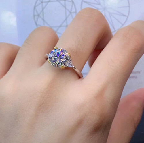 Anello tre pietre con - anello, a