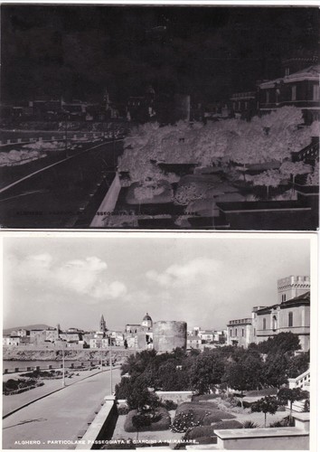 Alghero lastra cartolina - alghero:, e