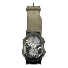 Orologio Philip Stein Teslar Dual Time Cinturino Silicone Bianco