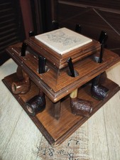 Porta pipe Da Tavolo 8 Posti In Legno Con Vaso Per Tabacco Al Centro (Senza Pipe