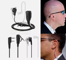 Auricolare Trasparente Tubo Acustico Microfono PTT per Radio Ricetrasmittente