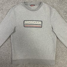 Felpa Moncler grigia taglia media vestibilità piccola 100% autentica