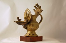 Lampada tempio SUKUNDA bronzo orientale antica luce ad olio