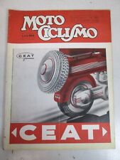 RIVISTA MOTOCICLISMO N. 39 1950 COPERTINA GOMME CEAT VESPA CLUB MILANO BELLAGIO